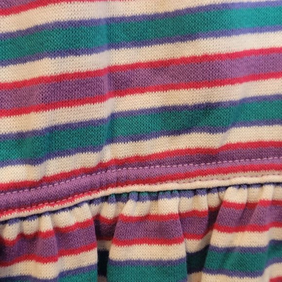 Vintage Girls Dress KLL Pink Purple Stripe Acrylic Pullover Drop Waist Size 16.5 - Picture 5 of 7